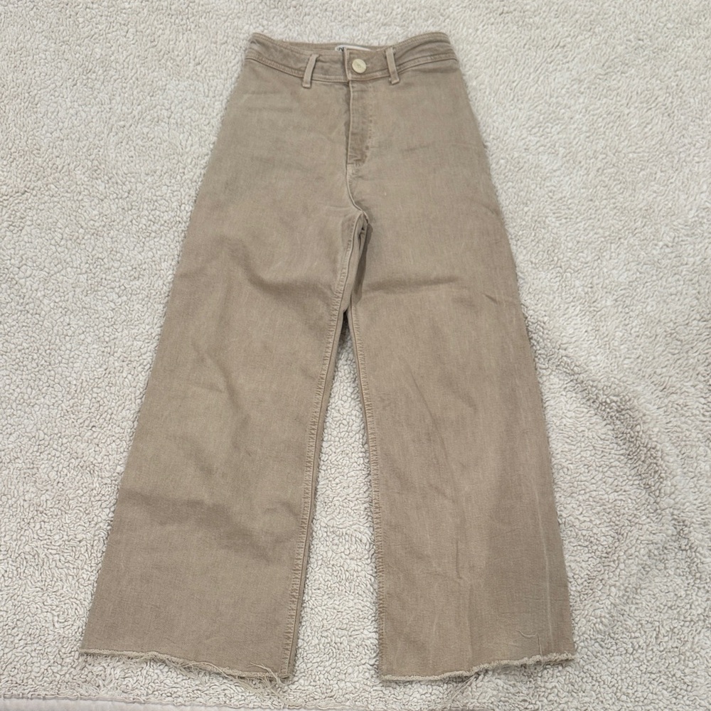 Zara Tan Wide-Leg Pants